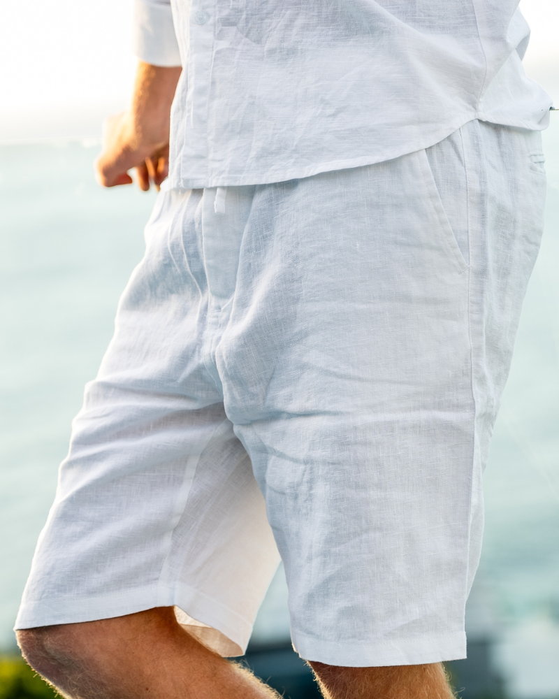 Casablanca Men's Premium Linen Shorts: Lightweight, Breathable for Effortless Summer Comfort