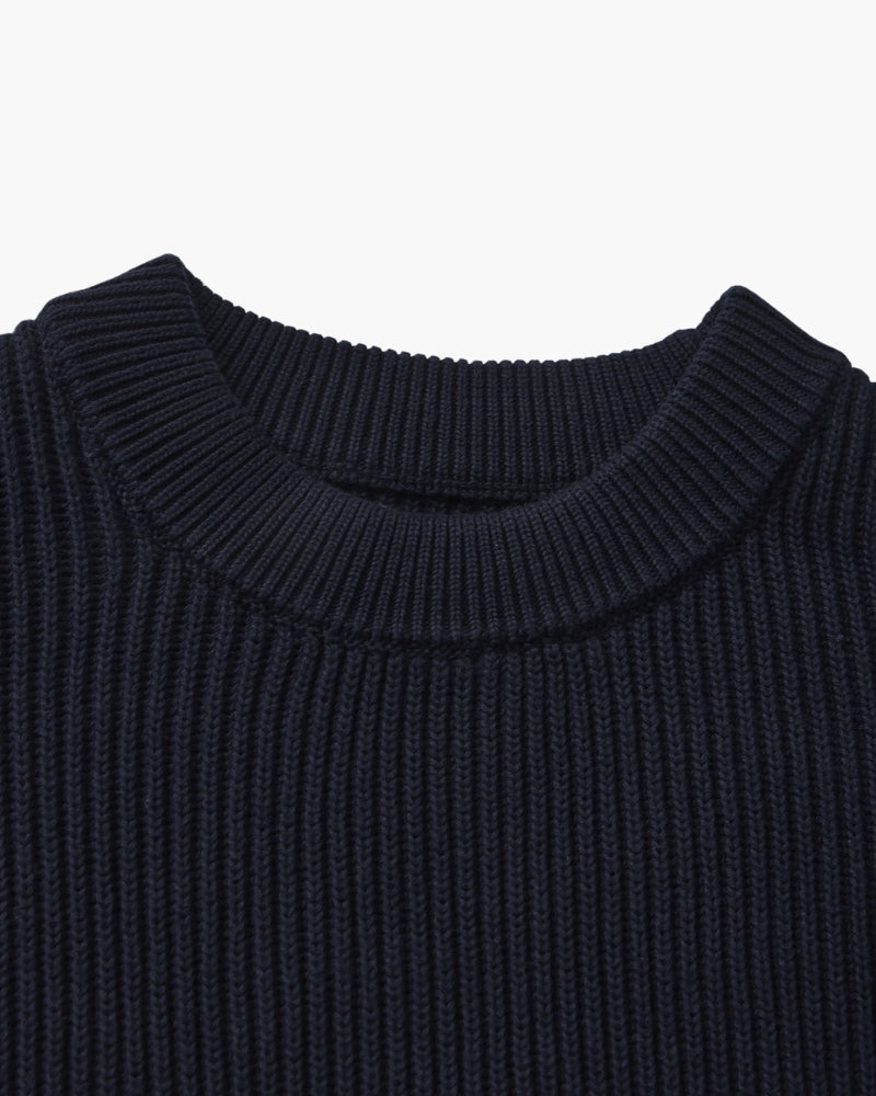 Classic Men's Rib Knit Crewneck Sweater - Soft Wool Blend Luxury Apparel