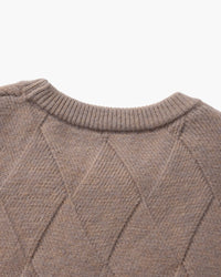 Timeless Diamond Knit Crewneck Sweater - Premium Wool Blend for Men