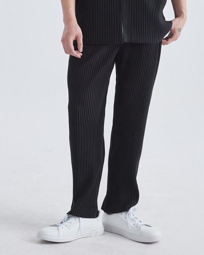 Comfortable Ribbed Cotton Blend Pantalon: Lightweight, Relaxed Fit, Breathable Men's Trousers
