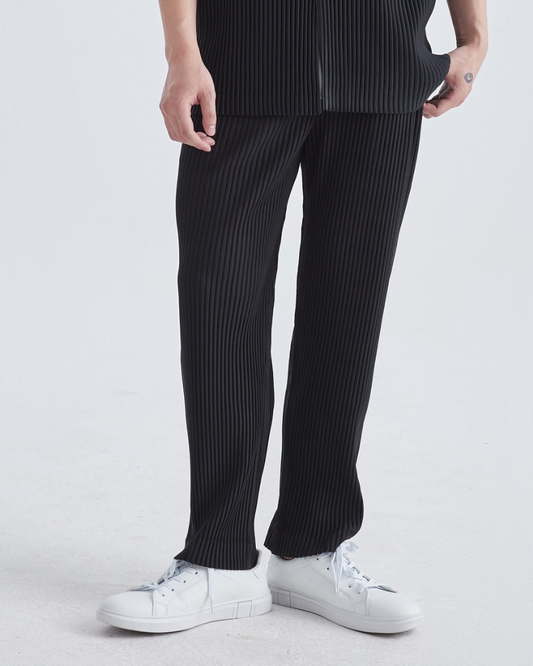 Comfortable Ribbed Cotton Blend Pantalon: Lightweight, Relaxed Fit, Breathable Men's Trousers