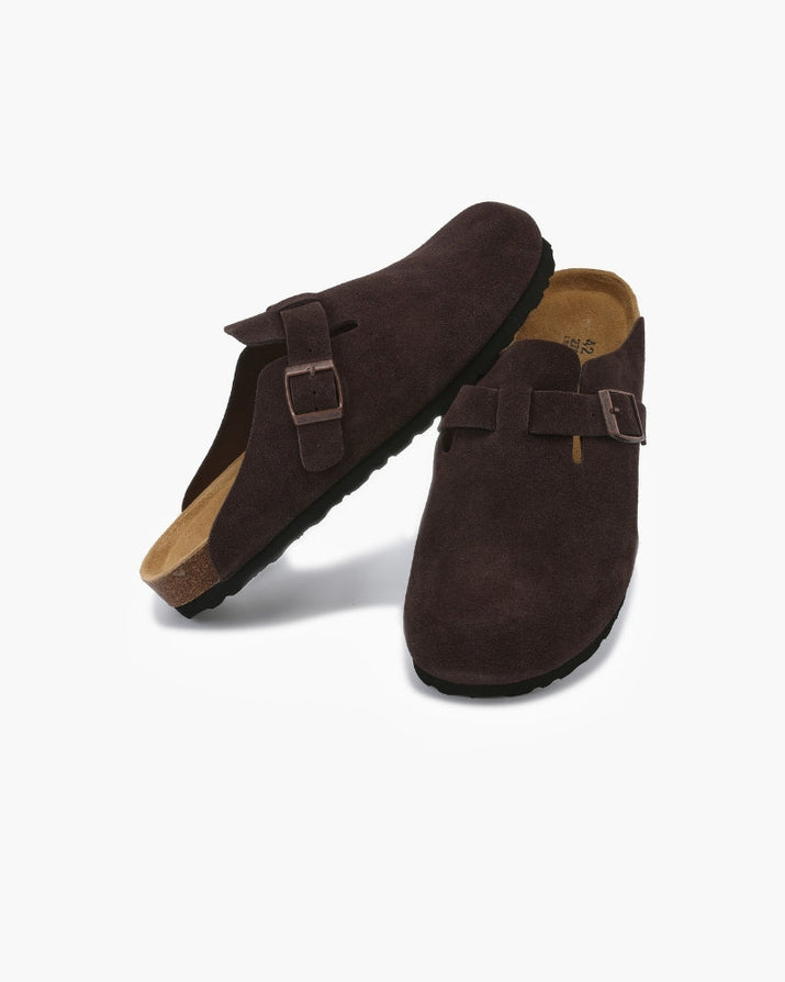 Old Money Luxury Suede Clogs: Premium Calf Leather, Comfortable Slip-On Loafers for Men
