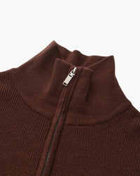 Men's Luxury Half-Zip Knit Pullover Sweater - Ribbed Texture, Cotton Blend