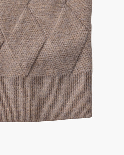 Timeless Diamond Knit Crewneck Sweater - Premium Wool Blend for Men