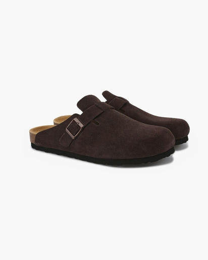 Old Money Luxury Suede Clogs: Premium Calf Leather, Comfortable Slip-On Loafers for Men