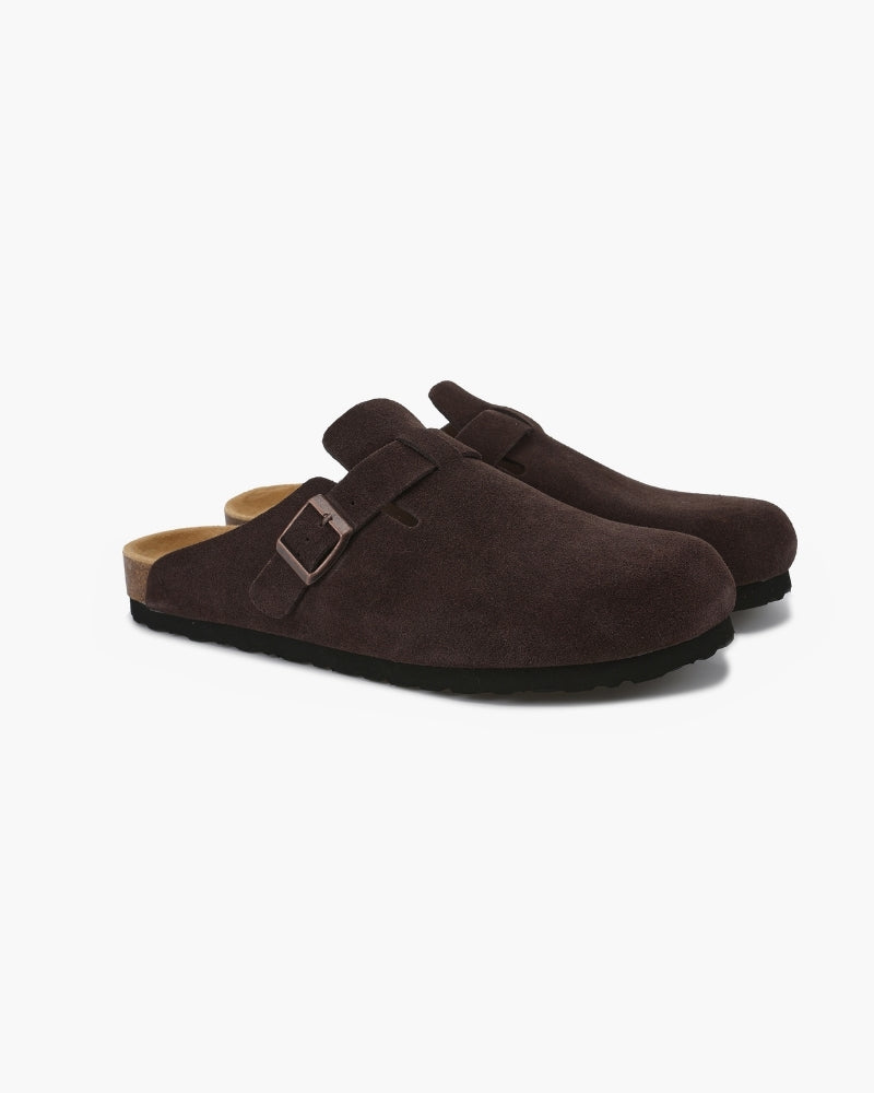 Old Money Luxury Suede Clogs: Premium Calf Leather, Comfortable Slip-On Loafers for Men