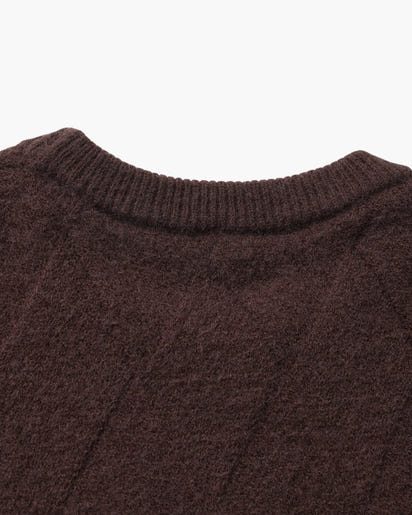 Timeless Diamond Knit Crewneck Sweater - Premium Wool Blend for Men