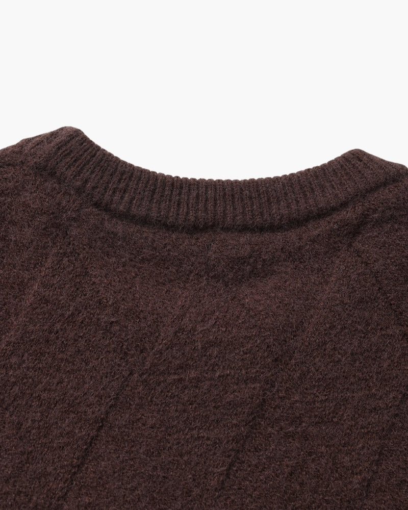 Timeless Diamond Knit Crewneck Sweater - Premium Wool Blend for Men
