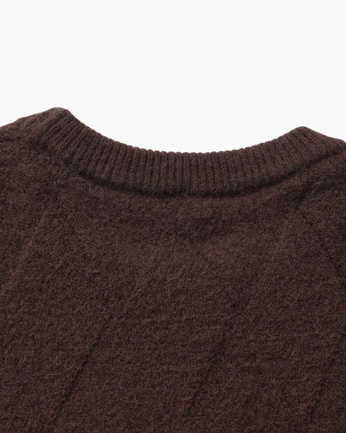 Timeless Diamond Knit Crewneck Sweater - Premium Wool Blend for Men
