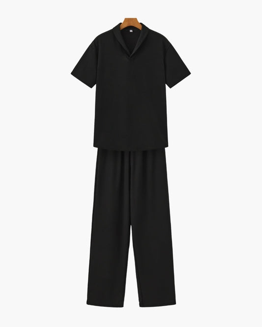 Men's Premium 100% Cotton Polo & Pant Set - Stylish Casual Loungewear