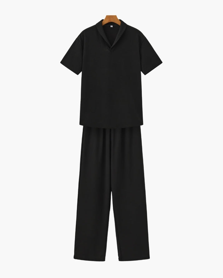 Men's Premium 100% Cotton Polo & Pant Set - Stylish Casual Loungewear
