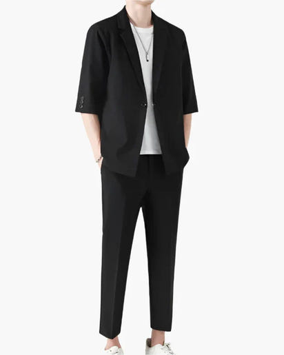 Men's Elegant Smart Casual 2-Piece Suit Set - Jacket and Trousers