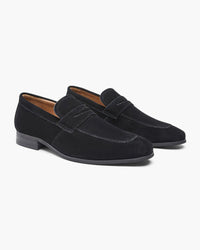 Premium Suede Penny Loafers: Elegant Men's Slip-On Dress Shoes for Comfort