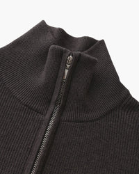 Men's Luxury Half-Zip Knit Pullover Sweater - Ribbed Texture, Cotton Blend