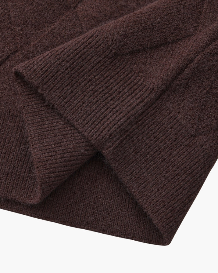 Timeless Diamond Knit Crewneck Sweater - Premium Wool Blend for Men