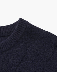 Timeless Diamond Knit Crewneck Sweater - Premium Wool Blend for Men