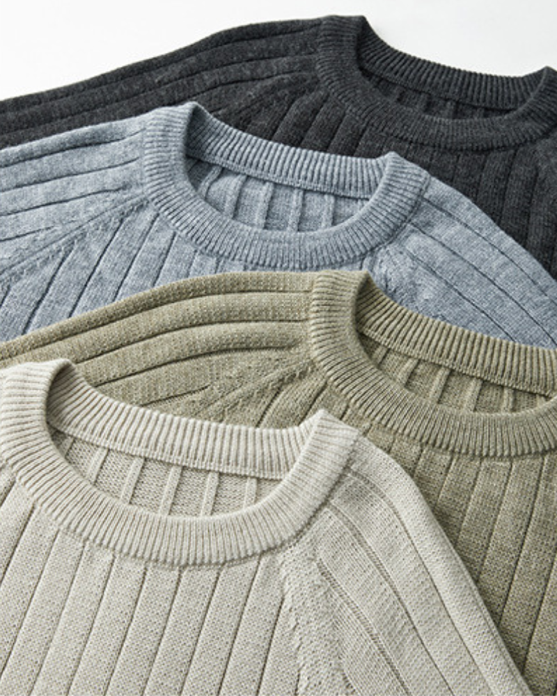 Men's 100% Premium Wool Knit Sweater for Timeless Autumn Winter Style
