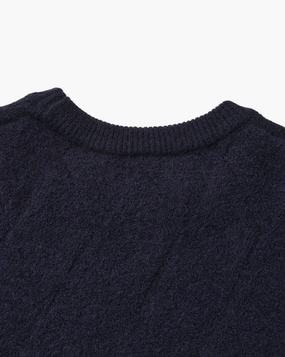 Timeless Diamond Knit Crewneck Sweater - Premium Wool Blend for Men