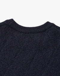 Timeless Diamond Knit Crewneck Sweater - Premium Wool Blend for Men