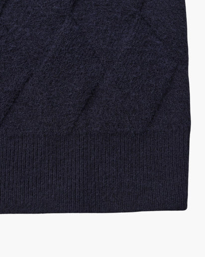 Timeless Diamond Knit Crewneck Sweater - Premium Wool Blend for Men