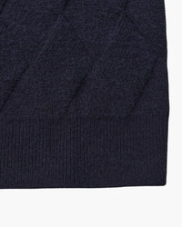 Timeless Diamond Knit Crewneck Sweater - Premium Wool Blend for Men