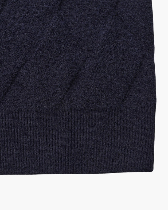 Timeless Diamond Knit Crewneck Sweater - Premium Wool Blend for Men