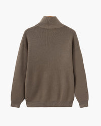 Men's Luxury Half-Zip Knit Pullover Sweater - Ribbed Texture, Cotton Blend