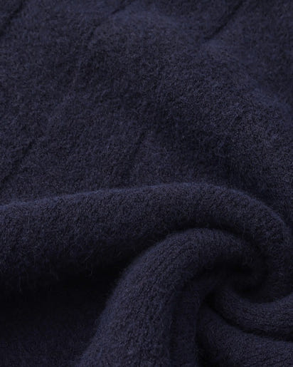 Timeless Diamond Knit Crewneck Sweater - Premium Wool Blend for Men