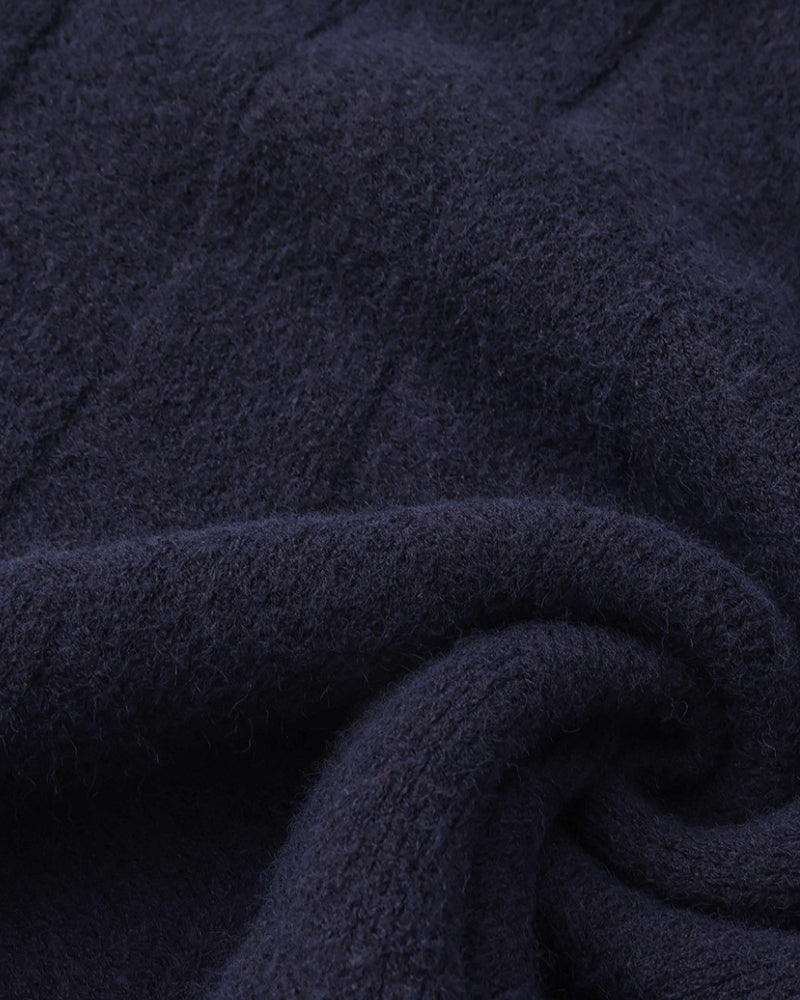 Timeless Diamond Knit Crewneck Sweater - Premium Wool Blend for Men