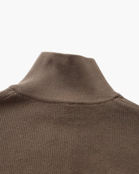 Men's Luxury Half-Zip Knit Pullover Sweater - Ribbed Texture, Cotton Blend