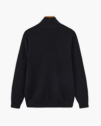 Men's Luxury Half-Zip Knit Pullover Sweater - Ribbed Texture, Cotton Blend