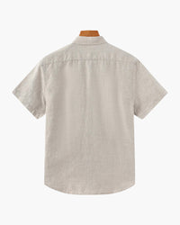 Men's Breathable Short Sleeve Linen Shirt - Relaxed Fit, Summer Comfort