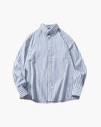 Comfortable Oversized Striped Cotton Shirt for Men - Modern Relaxed Fit Style