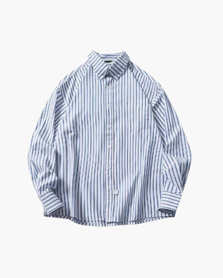 Comfortable Oversized Striped Cotton Shirt for Men - Modern Relaxed Fit Style