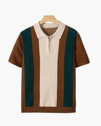 Tivoli Men's Half-Zip Short-Sleeve Knit Shirt - Viscose-Polyester Blend