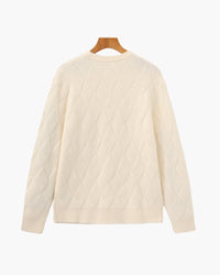 Timeless Diamond Knit Crewneck Sweater - Premium Wool Blend for Men