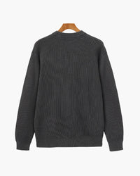 Classic Men's Rib Knit Crewneck Sweater - Soft Wool Blend Luxury Apparel