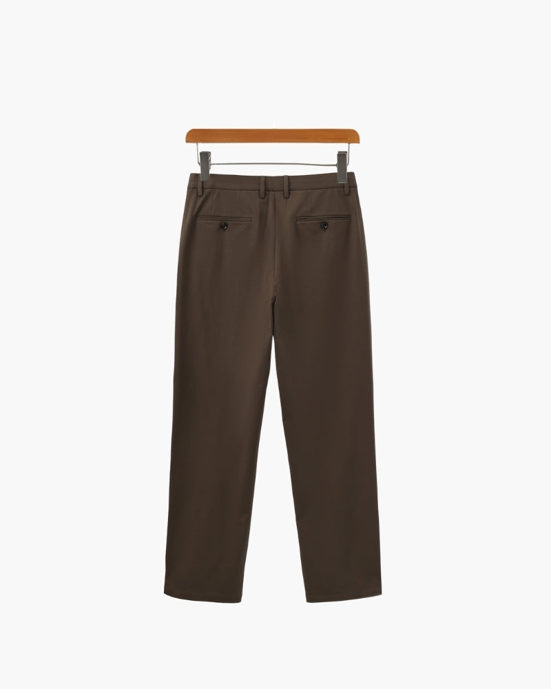 Sophisticated Men's Wool Blend Tailored Trousers - Smart, Versatile, Comfortable
