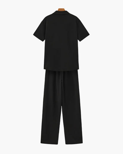 Men's Premium 100% Cotton Polo & Pant Set - Stylish Casual Loungewear