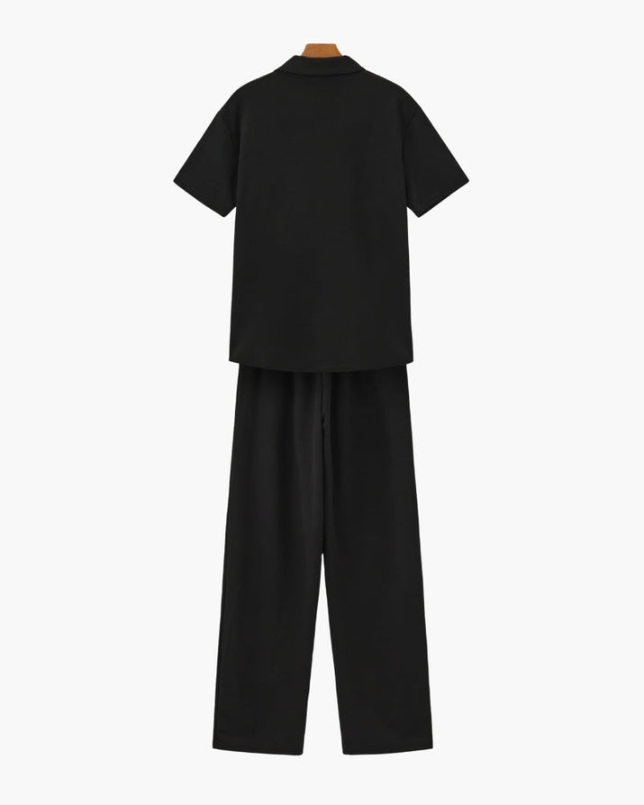 Men's Premium 100% Cotton Polo & Pant Set - Stylish Casual Loungewear