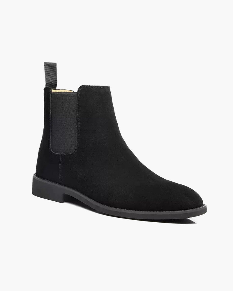 Men's Luxury Leather Suede Chelsea Boots - Elegant Slip-On Footwear Style