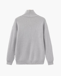 Men's Luxury Half-Zip Knit Pullover Sweater - Ribbed Texture, Cotton Blend