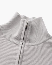 Men's Luxury Half-Zip Knit Pullover Sweater - Ribbed Texture, Cotton Blend