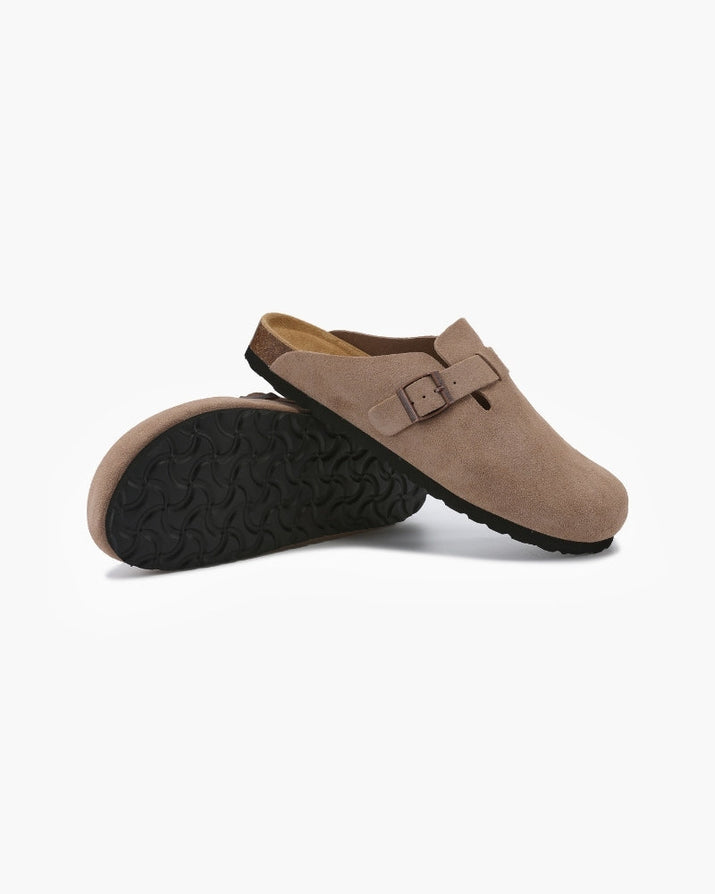 Old Money Luxury Suede Clogs: Premium Calf Leather, Comfortable Slip-On Loafers for Men