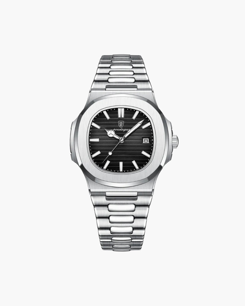 Geneva Classic Men's Waterproof Stainless Steel Quartz Analog Wristwatch Luminous Dial