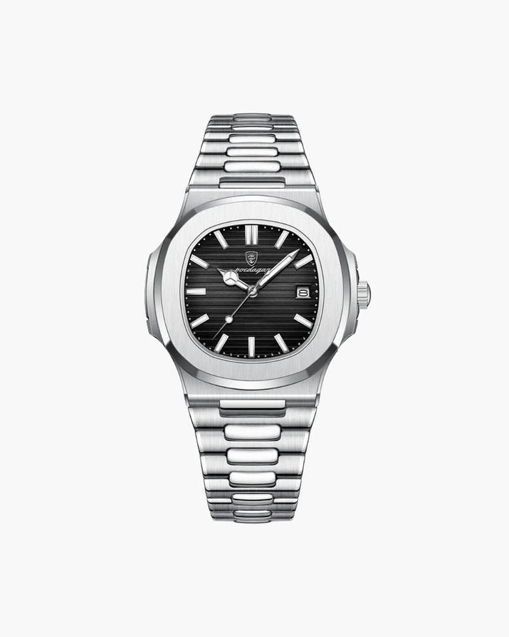 Geneva Classic Men's Waterproof Stainless Steel Quartz Analog Wristwatch Luminous Dial