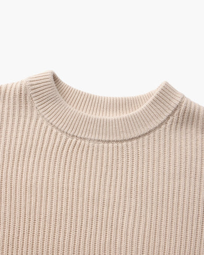 Classic Men's Rib Knit Crewneck Sweater - Soft Wool Blend Luxury Apparel
