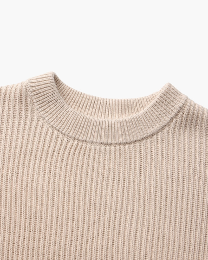 Classic Men's Rib Knit Crewneck Sweater - Soft Wool Blend Luxury Apparel