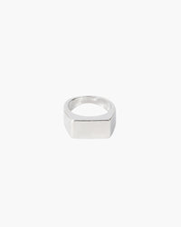 Bold Geometric Axis Signet Ring - Modern Rectangular Design for Men
