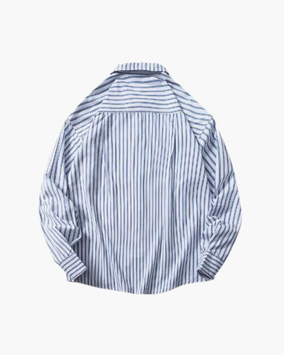 Comfortable Oversized Striped Cotton Shirt for Men - Modern Relaxed Fit Style
